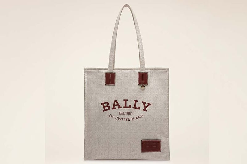 BALLY Crystalia米白 Monogram 帆布托特包