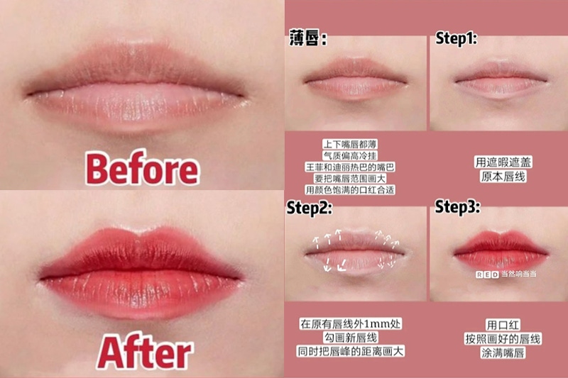 唇形畫法 唇形 化妝技巧 薄唇｜美周報