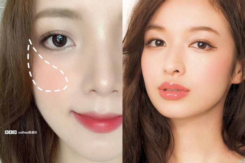 腮紅 腮紅打法 彩妝技巧 修容 圓臉型 斜向腮紅｜美周報