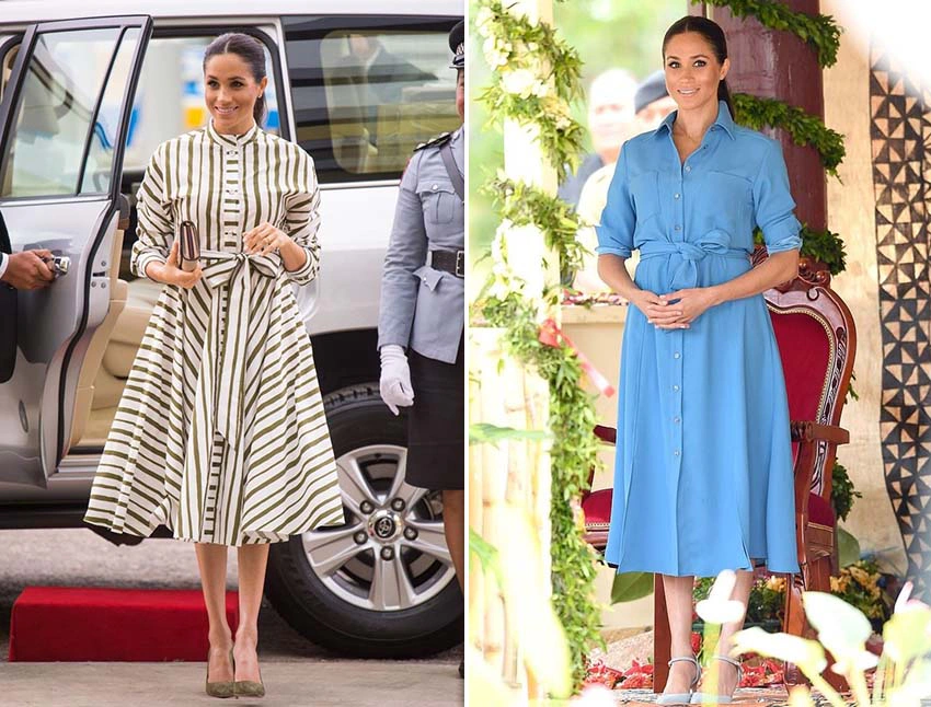 襯衫洋裝 名人穿搭 梅根王妃 Meghan Markle