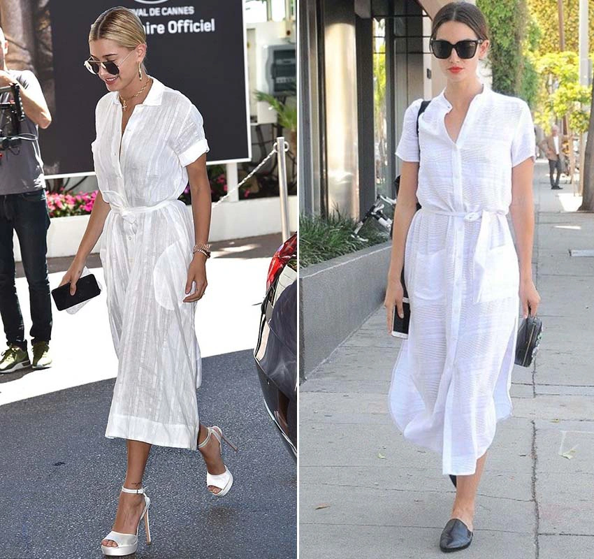 襯衫洋裝 白襯衫 亞麻襯衫 小賈嫂 Hailey Baldwin