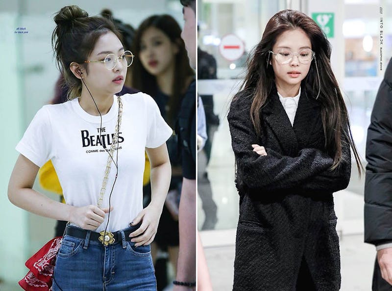 Jennie 機場時尚 細框眼鏡 金框