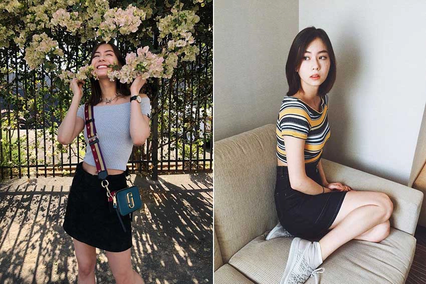 蔡蘿倫 Lauren Tsai 穿搭 短版上衣 A字短裙