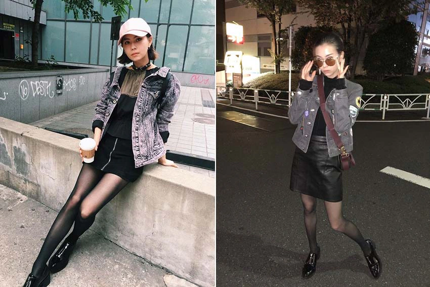 蔡蘿倫 Lauren Tsai 黑色 雪花 丹寧外套