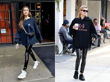 秋冬 衛衣 皮質Legging Madison Beer Hailey Baldwin