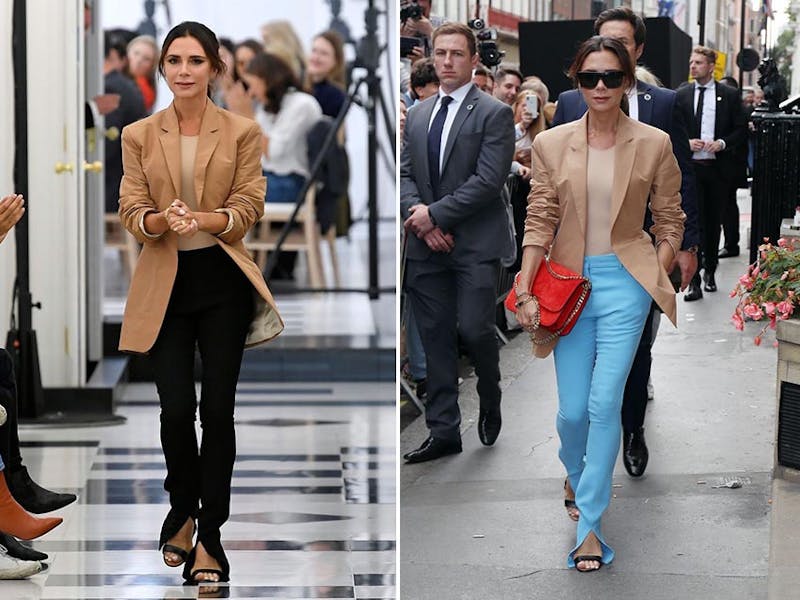 秋冬流行 裸色西外 穿搭 裸色內搭 貝嫂 Victoria Beckham