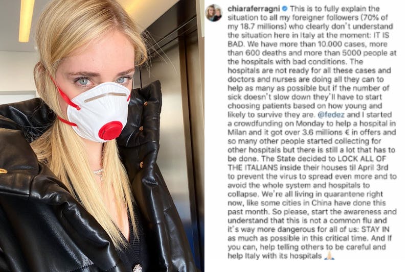 防疫 疫情 口罩 Chiara Ferragni｜美周報