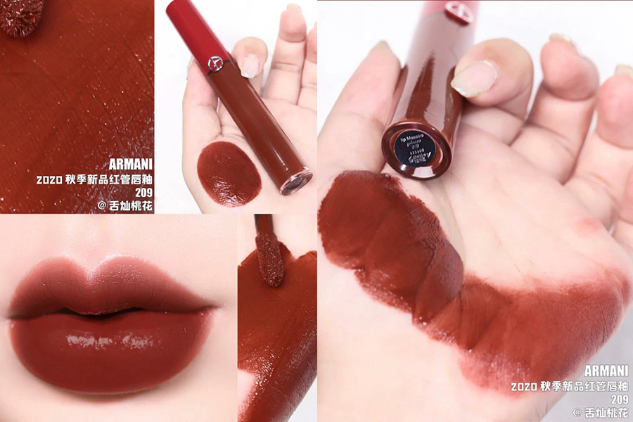 唇膏推薦 磚紅色唇膏　GIORGIO ARMANI 奢華絲絨訂製唇萃 #209復古磚紅｜美周報