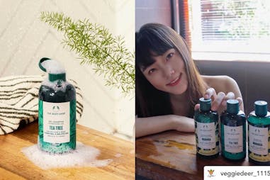 天然植萃洗髮精 修護頭髮，the body shop茶樹淨化洗髮精