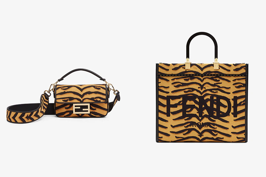 FENDI 新年系列虎紋 SunshineMedium Baguette