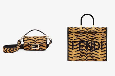 FENDI 新年系列虎紋 SunshineMedium Baguette