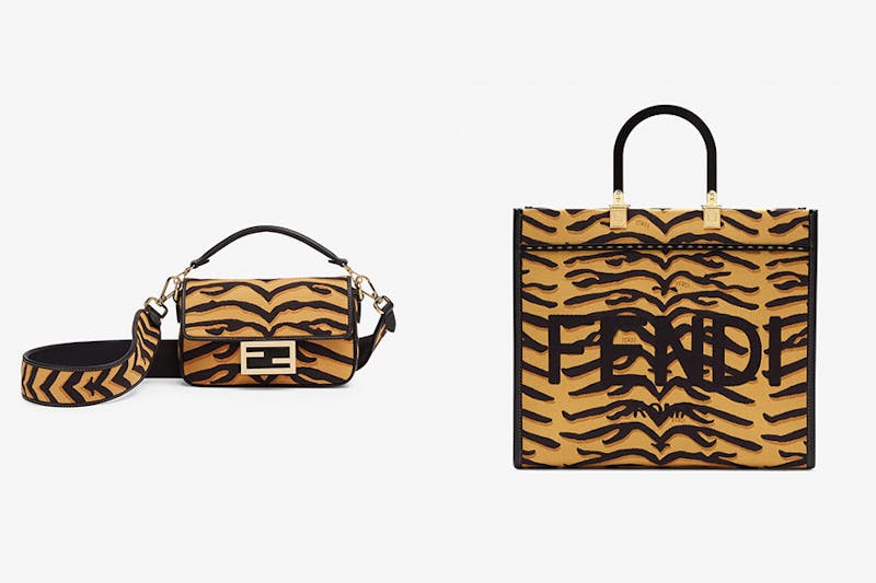 FENDI 新年系列虎紋 SunshineMedium Baguette