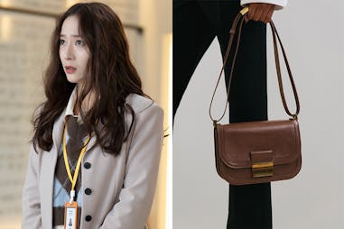 《瘋狂愛上你》Krystal包款 CHARLES & KEITH-Charlot咖啡色金釦包