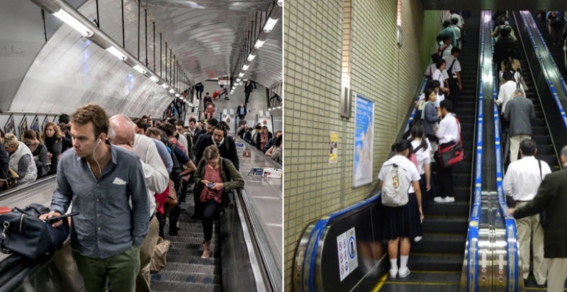 到底要靠左還是右呢？東京、大阪手扶梯左右習慣不同原因大公開！