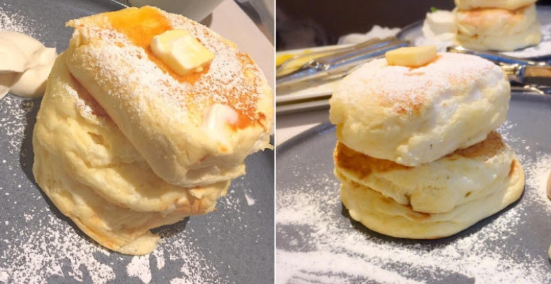 層層堆疊超厚起司鬆餅，Q彈模樣超誘人，減肥的事只好明天再說！