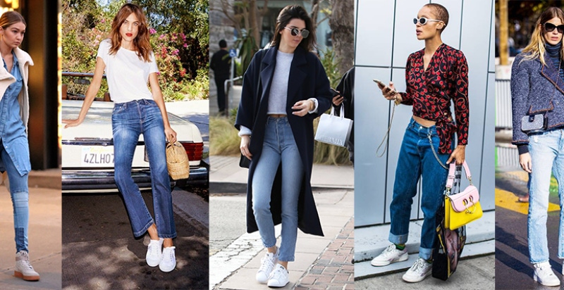 今年沒打算穿回高跟鞋？球鞋配這5條丹寧褲，保證潮到年尾！