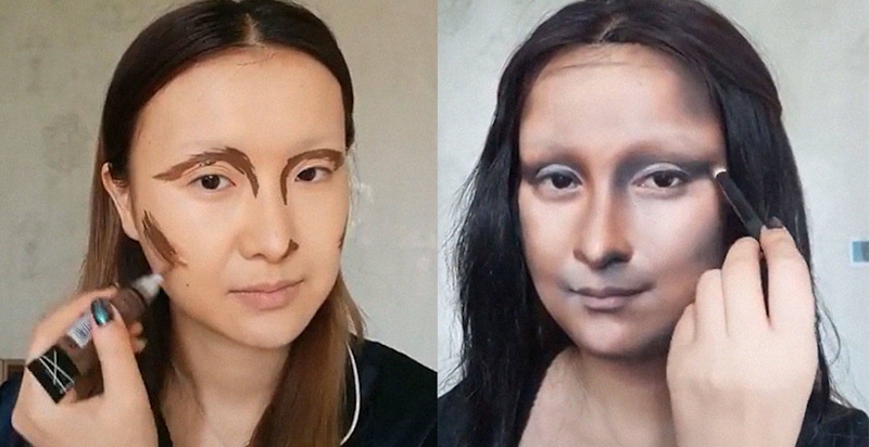 簡直真人版畫皮！這個妹子靠化妝想變誰就變誰，變成蒙娜麗莎只是剛好～