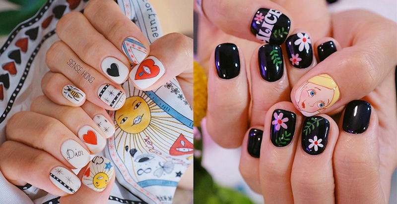 奉上3款復古俏皮的韓系指彩，怕指甲創意沒梗的女孩快快截圖收藏！