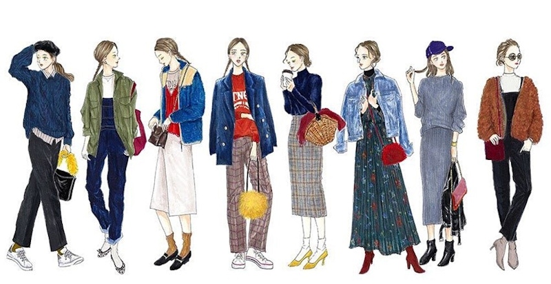 這位日本插畫家的穿搭也太時髦了吧？看不懂日文也要大力追下去啊XD