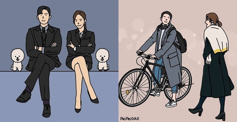 猜猜看畫的是哪一齣？台灣插畫家把韓劇劇照畫得好療癒啊～｜Ins帳號分享