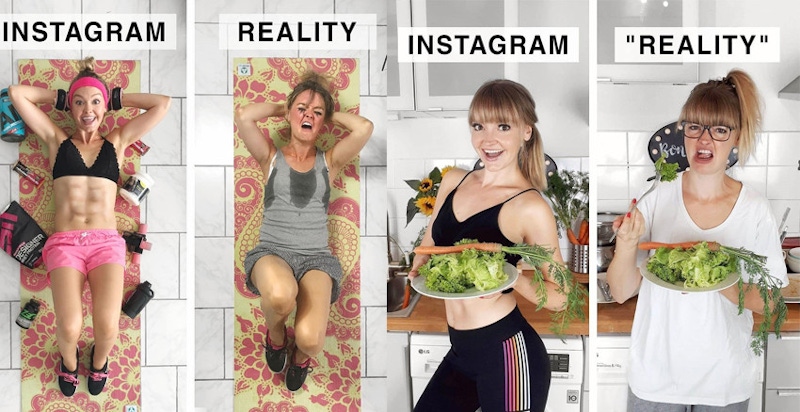 專門「打臉網紅」的對照圖，4萬多人看完後被圈粉～這位妹子還真放得開｜生活趣聞