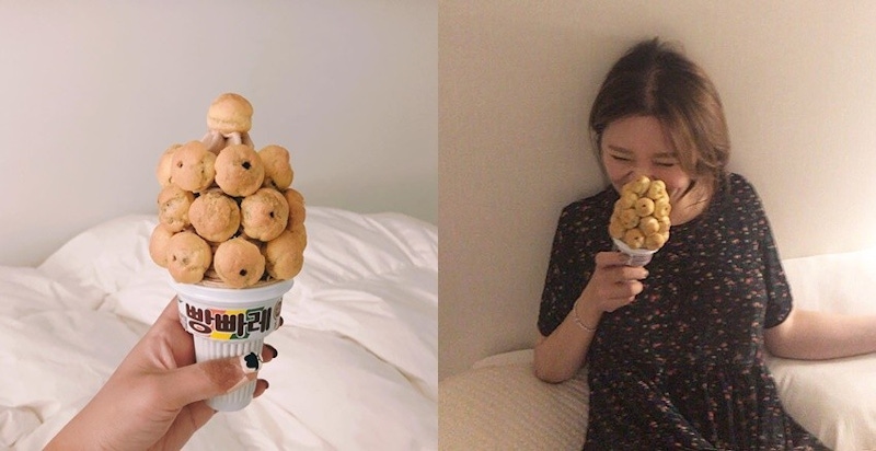 最近韓網流行拍這個～小泡芙冰淇淋，趕快在家DIY一下啊｜美食推薦