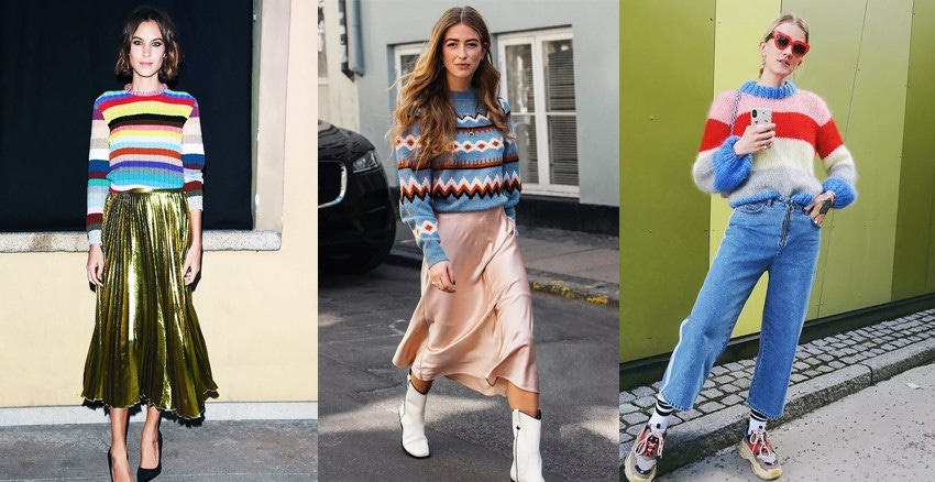 照亮陰雨綿綿的冬天！超好搭「彩虹毛衣」本季一定要入手｜穿搭推薦