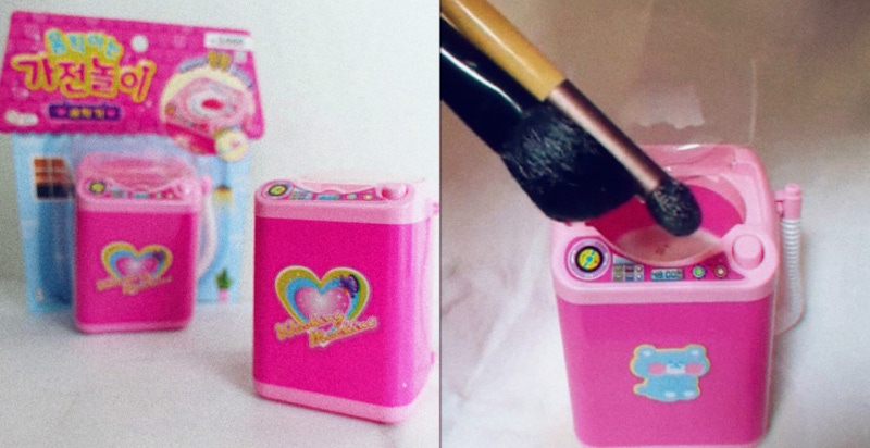 好想GET同款！韓國大創「迷你洗衣機」幫粉刷、粉撲洗澎澎｜刷具清潔