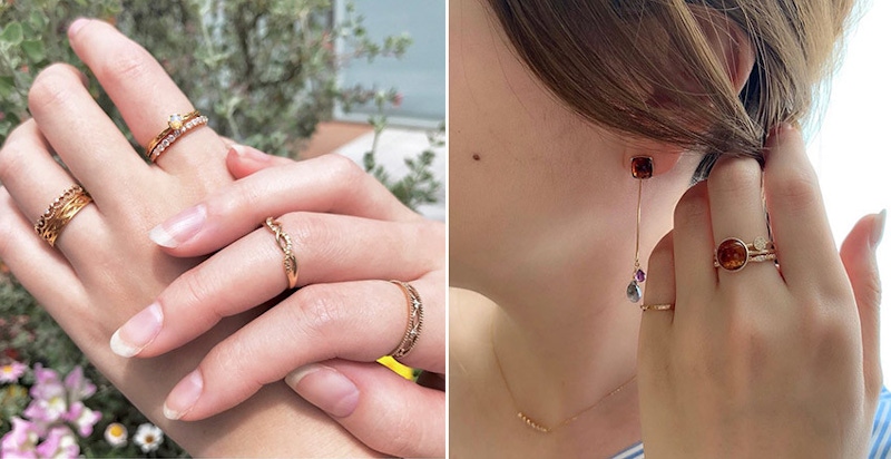 排列組合超有趣！戒指層疊戴好好看，這樣戴手指更纖細｜配件推薦