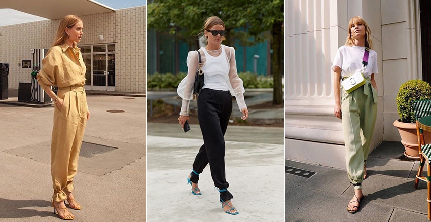 哪來的時尚神操作？繫帶涼鞋綁褲腳，入秋當個時髦精！｜穿搭推薦