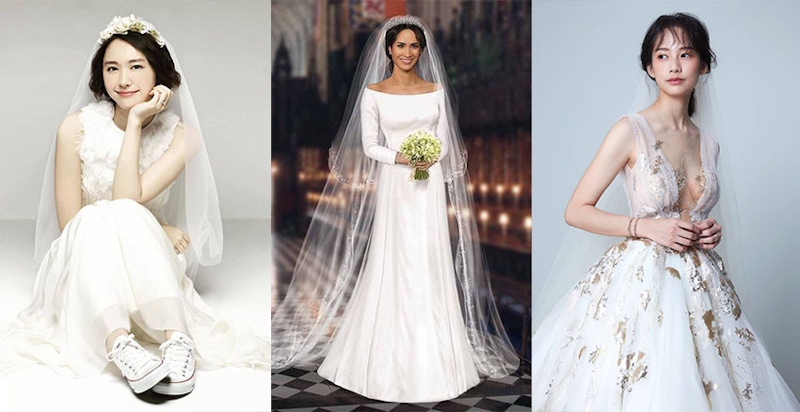 華麗公主風OUT！女星結婚搶穿「輕婚紗」，按照身形穿更添仙氣｜穿搭推薦