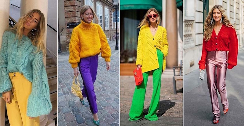 看她的穿搭心情會變好~丹麥博主的彩虹毛衣搭配，用配色打亮冬天｜穿搭推薦