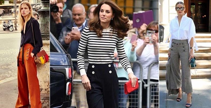 多了鈕扣更帥氣~王妃們愛穿的海軍褲，又帥又美出場有氣勢｜流行穿搭