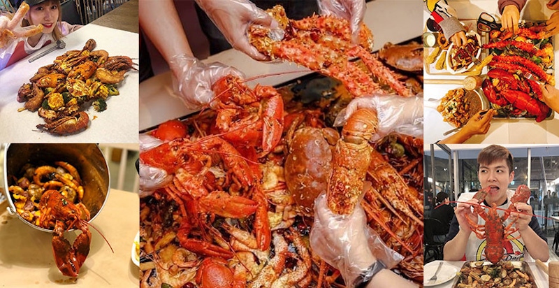 好吃到連手指都不放過~鹹香麻辣手抓海鮮，龍蝦比臉大太狂啦｜美食推薦