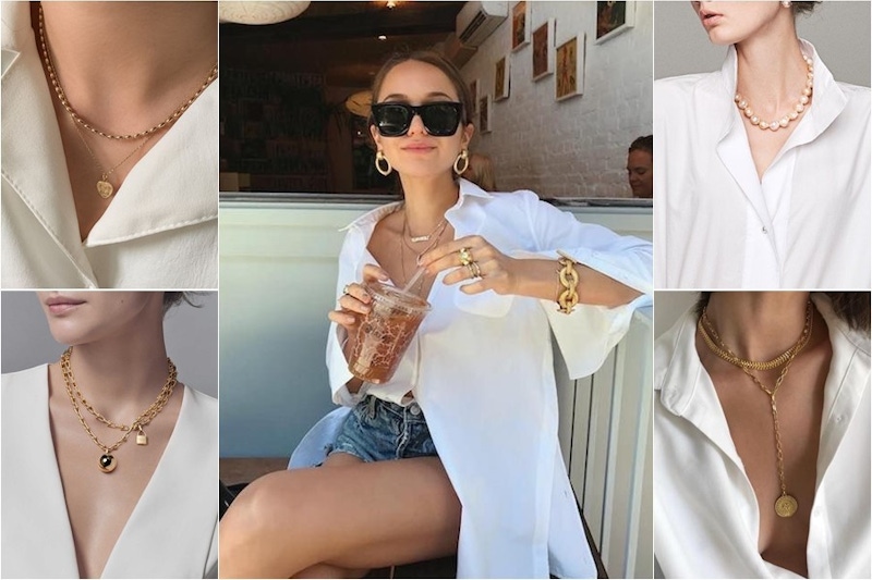 穿搭價位瞬間多個零！飾品X襯衫6種搭配，穿出白襯衫高級感｜時髦細節
