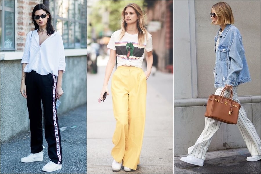 偷偷增高5公分~難怪潮人愛穿寬褲+白球鞋，不費力GET大長腿｜穿搭推薦