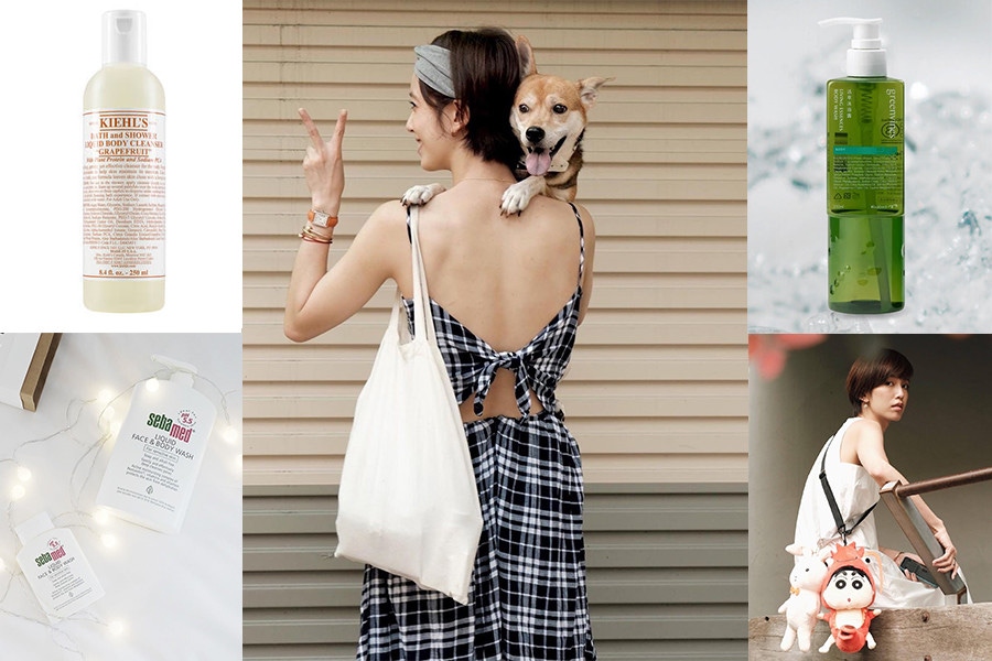 陳庭妮遛狗秀美背，沒粉刺0痘疤抗痘沐浴乳推薦，穿起挖背都不怕！｜沐浴乳推薦