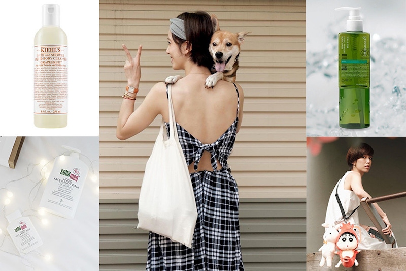 陳庭妮遛狗秀美背，沒粉刺0痘疤抗痘沐浴乳推薦，穿起挖背都不怕！｜沐浴乳推薦