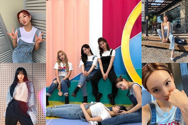 Twice穿上萬年不敗牛仔單品，吊帶褲、牛仔外套怎麼搭都青春無敵～｜穿搭推薦