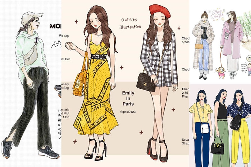 穿搭沒靈感？３位穿搭插畫家帶妳入門～時下女孩最夯的帶貨穿法｜ins帳號推薦