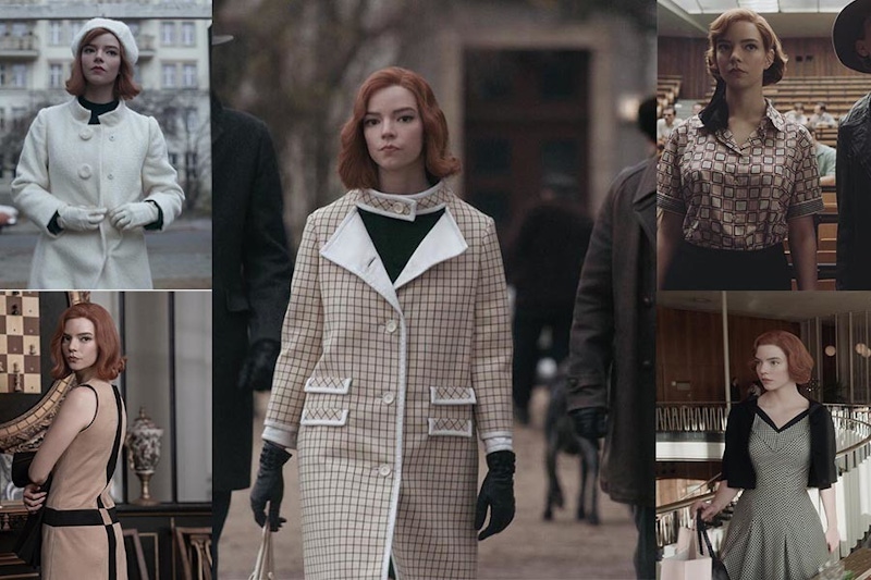 《后翼棄兵》不只劇情堪稱神作，穿搭巧思登熱搜《黑白X格紋復古元素》經典款重現60年代｜影集穿搭