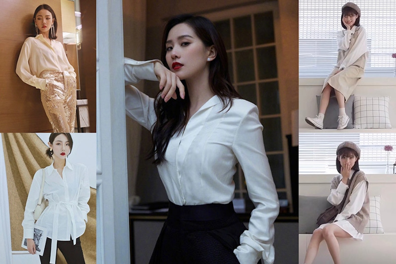 劉詩詩拖尾西裝高級感十足！《白襯衫穿搭》完全不輸小禮服，正式、時尚風格隨意換｜穿搭技巧