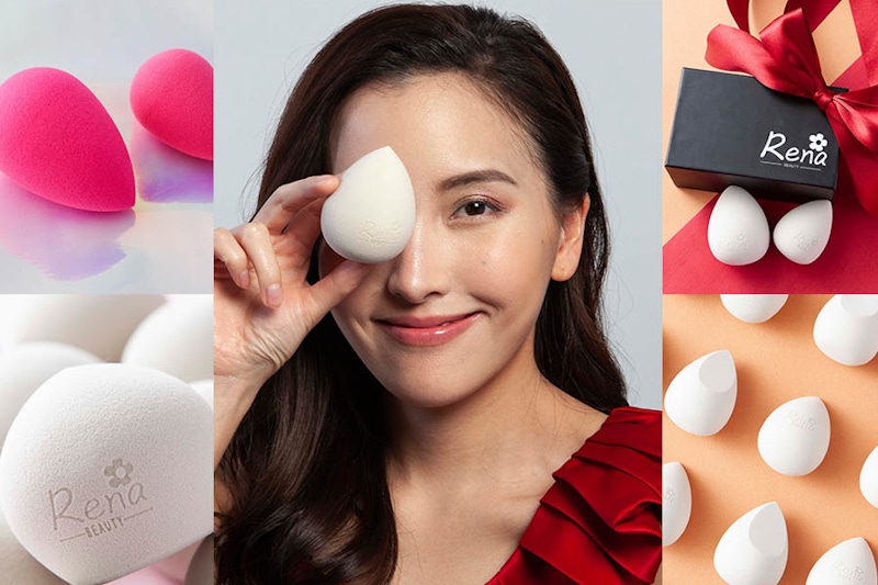 2021美妝蛋界黑馬《Rena超貼妝美妝蛋》神用法，水光肌打造神器價格只要BB蛋一半？｜美妝蛋推薦