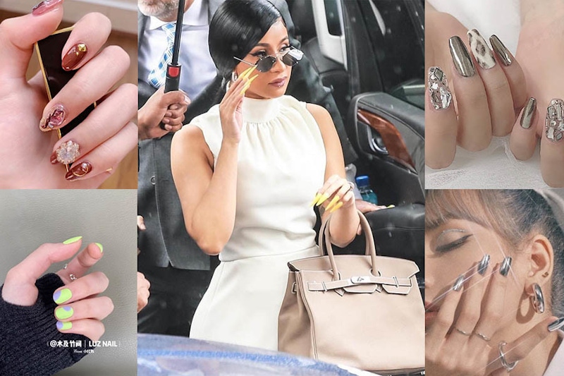 2021指甲彩繪趨勢越浮誇越好？美甲貼片、水鑽全上手，誇張指片超乎你的想像｜美甲推薦
