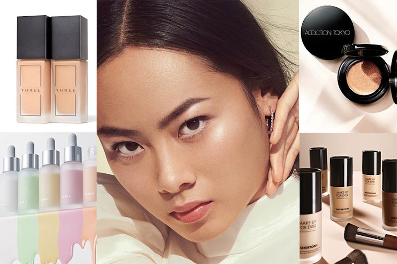 2021四月底妝上新貨！ADDICTION全新氣墊粉餅、肌膚之鑰光采粉凝露晉升奶油光、THREE粉凝霜保濕乾肌最愛｜粉底液推薦