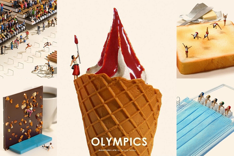 生活處處是東京奧運，誰敢挑戰田中達也想像力？微型世界看賽事，口罩成游泳賽道，驚喜創意又可愛萬分！